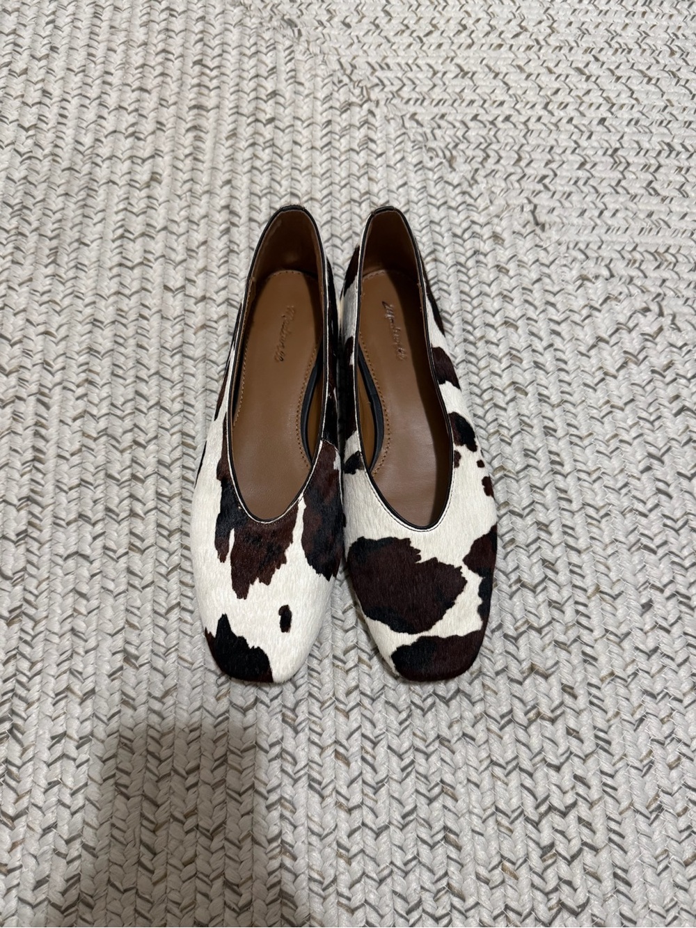 NEW Madewell The Mylie Ballet Flat in Dark Carob Multi (Cow Print Haircalf) - Picture 6 of 14